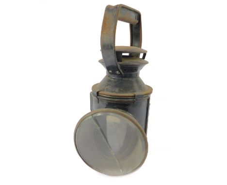 A British Rail black metal lamp, 28cm H.