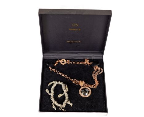 A Ladies 'London Links' ring design 'Shoe' Charm Bracelet, with extendable tension; together with a Newbridge Silverware silv