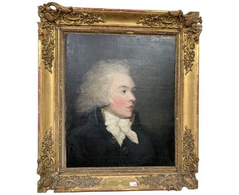 Irish School - late 18th Century "Portrait of a Gentleman, by tradition said to be Richard Brinsley Sheridan (1751-1816 ) Ang