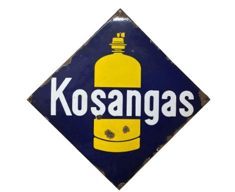 A Vintage enamel Advertisement&nbsp;Sign, "Kosangas," approx. 68cms x 68cms (shaped design); "Gargoyle - Mobil Oil - Vacuum O