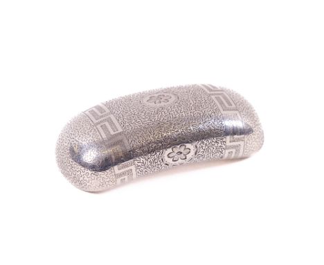 A very good Georgian silver machine turned boat shaped Snuff Box, by Joseph Wilmore, Birmingham 1809, 9cms (3 1/2") 67 grms. 