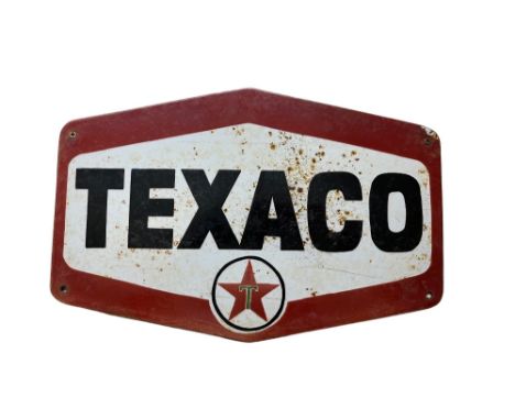 A Vintage enamel Advertisement&nbsp;Sign, for "Texaco," approx. 30cms x 45cms (shaped design); "Eastbourne Shell-Mex and B.P.
