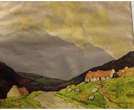 Paul Henry, Irish (1876-1958)  "Connemara 1923-24," photo lithographic Print, approx. 43cms x 55cms (17" x 21 1/2"), signatur