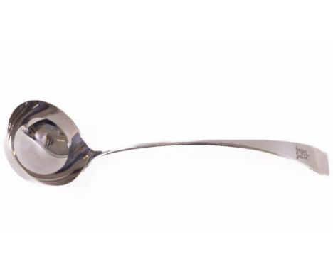 A heavy silver crested Sauce Ladle, taper pattern, Sheffield c. 1912, 32cms (12 1/2"), 227 grms. (1) 