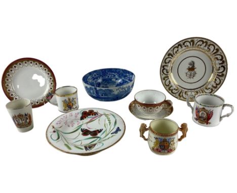 An attractive Minton matching Cup, Saucer &amp; Plate, decorated with elaborate gilt and red borders, two - 19th Century hand