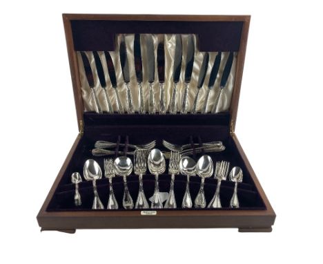 A comprehensive Saint Medard silver plated Cutlery Service, in fitted wooden case by Weir &amp; Sons, Dublin, comprising a co