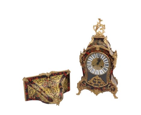 An attractive&nbsp;Louis XV style faux tortoishell and boulle Bracket Clock, with bracket, O.R.M., 73cms (29") including brac