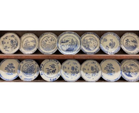 A collection of various Nankin blue and white porcelain&nbsp;Plates,&nbsp;various sizes, shapes and designs, together with a 