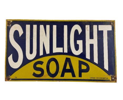 A Vintage enamel Advertisement Sign, "Sunlight Soap," approx. 27cms x 48cms; "Hansa Brot," approx. 26cms x 37cms, both pierce