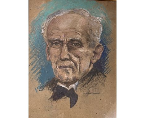 Harry Kernoff, Irish (1900-1974) "Doctor Bethel Solomons," pastel, head and shoulder portrait of a Gentleman wearing a bow ti