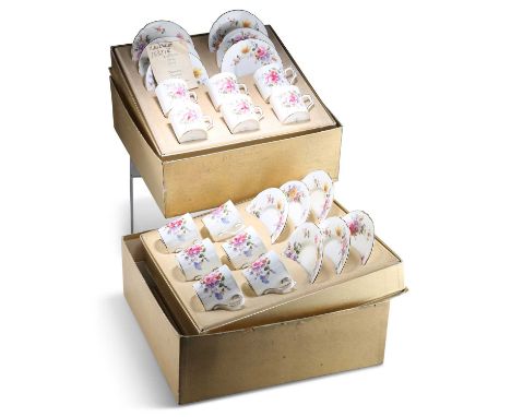 TWO ROYAL CROWN DERBY BOXED COFFEE SERVICES TWO ROYAL CROWN DERBY BOXED COFFEE SERVICES, each comprising six cups and saucers