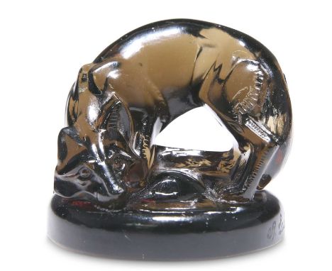 RENÉ LALIQUE (FRENCH, 1860-1945), A RENARD CACHET SEAL RENÉ LALIQUE (FRENCH, 1860-1945), A RENARD CACHET SEAL, topaz moulded 
