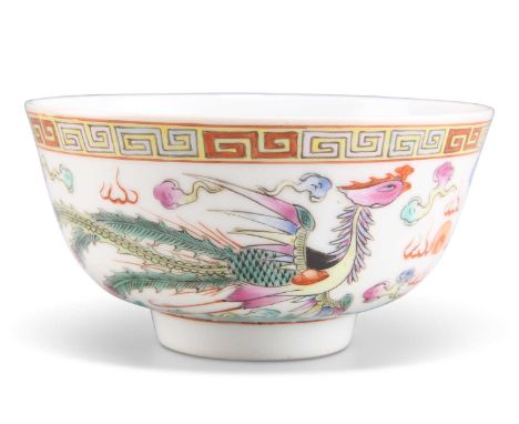 A CHINESE FAMILLE ROSE 'PHOENIX AND DRAGON' BOWL A CHINESE FAMILLE ROSE 'PHOENIX AND DRAGON' BOWL, circular, enamel painted w