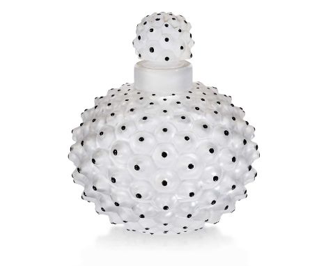 LALIQUE, A 'CACTUS' SCENT BOTTLE AND STOPPER LALIQUE, A 'CACTUS' SCENT BOTTLE AND STOPPER, frosted glass with black enamel de