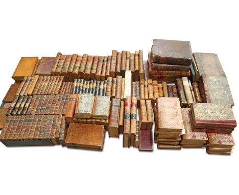 A TABLEFUL OF SADLY INCOMPLETE VOLUMES AND RUNS, ETC A TABLEFUL OF SADLY INCOMPLETE VOLUMES AND RUNS, ETC., of mainly leather