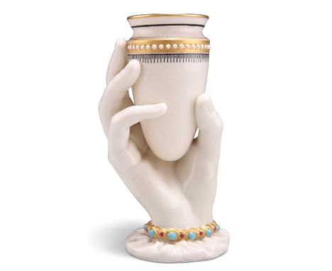 JAMES HADLEY FOR ROYAL WORCESTER, A 'MRS HADLEY'S HAND' SPILL VASE JAMES HADLEY FOR ROYAL WORCESTER, A 'MRS HADLEY'S HAND' SP