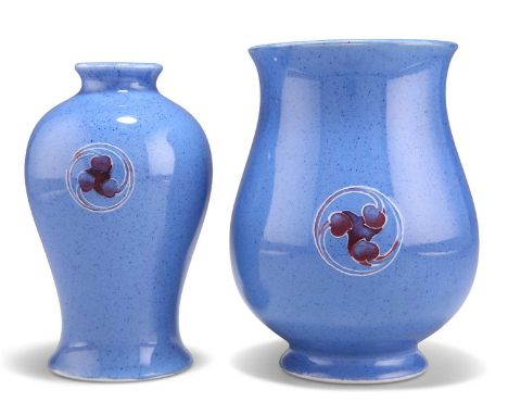 TWO WILLIAM MOORCROFT BURSLEM FLAMMINIAN WARE VASES TWO WILLIAM MOORCROFT BURSLEM FLAMMINIAN WARE VASES, of baluster form, in