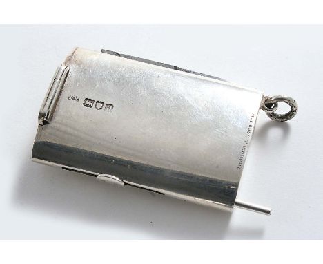 A LATE VICTORIAN COMBINATION VESTA CASE, PROPELLING PENCIL & PENKNIFE plain rounded rectangular form with a gilt interior & s