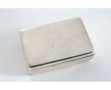 A LATE VICTORIAN VESTA BOX plain rectangular with a hinged cover and an internal hinged flap revealing a concealed miniature 
