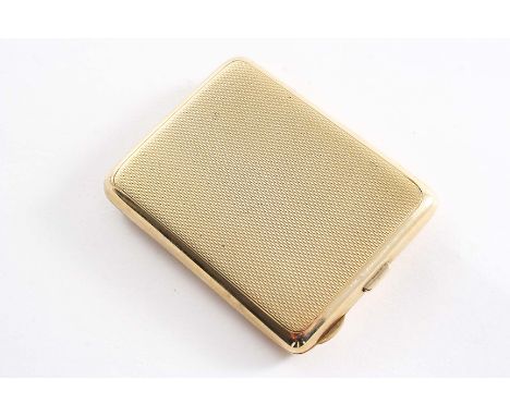 A 9 CT. GOLD BOOK MATCH HOLDER with engine-turned decoration, the interior initialled "JHC", by Adie Brothers Ltd., Birmingha