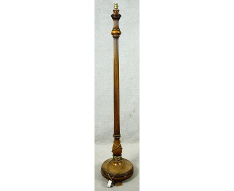 A vintage turned and fluted standard lamp. H.162 