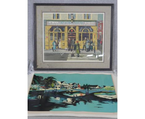 An unmounted signed limited edition serigraph by American artist Jon Carsman and a framed and glazed signed limited edition c