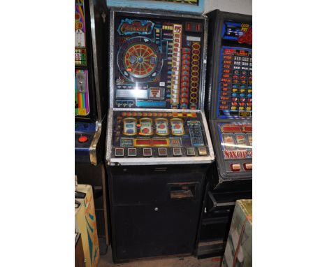 A CRYSTAL LEISURE SLOT MACHINE with 'Club Carousel' graphics and mechanism (untested and maybe incomplete internally) (no key