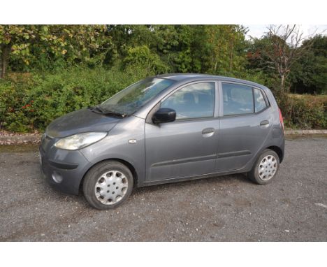 A 2010 HYUNDAI 110 CLASSIC FIVE DOOR HATCHBACK CAR, REGISTRATION NO- BK10 EOO, in grey with a 1.2ltr petrol engine, 5 speed m