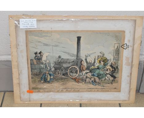HENRY HEATH (1801-1858) 'THE PLEASURES OF THE RAIL-ROAD, CAUGHT IN THE RAIL-WAY', a caricature print depicting figures and a 