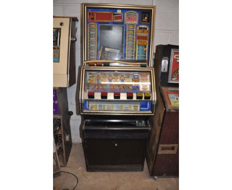 A JPM SLOT MACHINE with 'Reel Bonus' graphics, width 65cm x height 172cm (untested and maybe incomplete internally) (Conditio