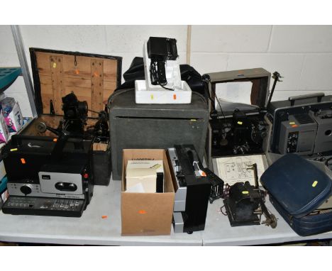 VINTAGE CINE EQUIPMENT ETC, to include a Bell &amp; Howell 16mm TQ1 Filmosound projector, GB Equipments L516 16mm projector, 