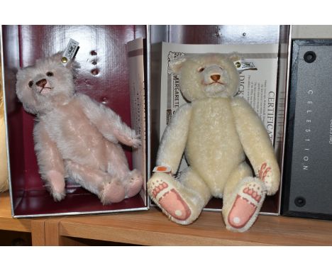 TWO BOXED LIMITED EDITION STEIFF TEDDY BEARS, comprising 407574 Dicky 1930 White 33, 01251/7000 short haired mohair fur, brig