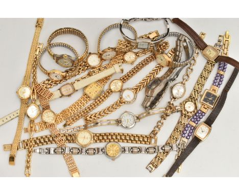 A BOX OF ASSORTED LADYS WRISTWATCHES, names to include Sekonda, Ingersoll, Pulsar, Timex, Citron, Lorus, Accurist (condition 