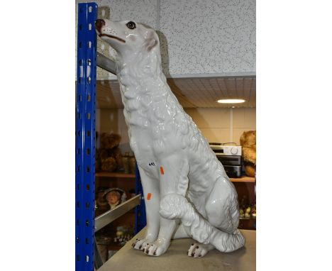 A LARGE CERAMIC BORZOI DOG FIGURE, height 72cm (1) (Condition Report: some visible crazing)