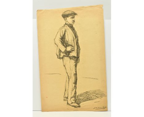 JOSEPH MILNER KITE (1862-1946) A SKETCH OF A MALE FIGURE. the full length study depicts a male figure in working clothes, sig