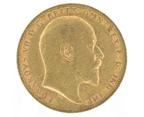 King Edward VII, Sovereign, 1902. King Edward VII, Sovereign, 1902, Bare head r. R. St. George and dragon, London Mint, edge 