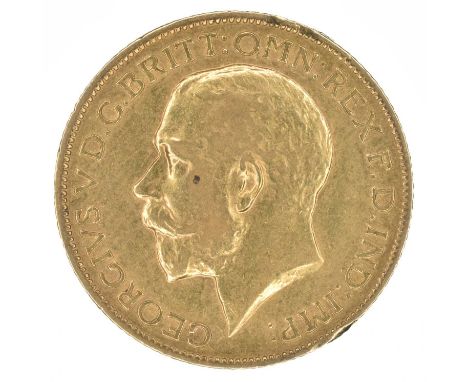 King George V, Sovereign, 1912 King George V, Sovereign, 1912, Bare head l. R. St. George and dragon, London Mint, edge mille