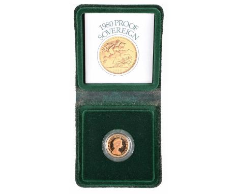 1980 Royal Mint, Proof Sovereign. 1980 Royal Mint, Proof Sovereign, weight 7.988g, diameter 22.12mm, struck in 22 carat gold,