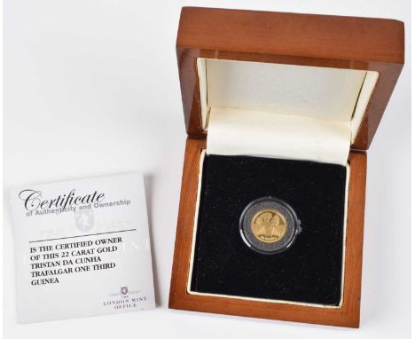 2008 London Mint Office, Tristan da Cunha, Trafalgar One Third Guinea, Uncirculated Gold coin. 2008 London Mint Office, Trist