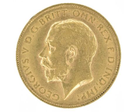 King George V, Half-Sovereign, 1913. King George V, Half-Sovereign, 1913, Bare head l. R. St. George and dragon, London Mint,