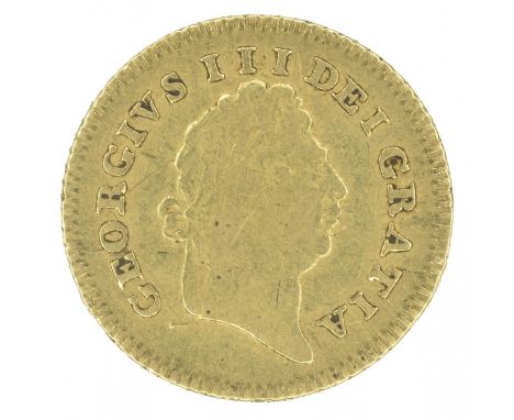 King George III, Third-Guinea, 1803. King George III, Third-Guinea, 1803, First laureate head r. R. Crown, date below crown, 