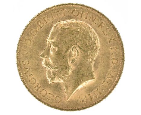 King George V, Sovereign, 1912. King George V, Sovereign, 1912, Bare head l. R. St. George and dragon, London Mint, edge mill
