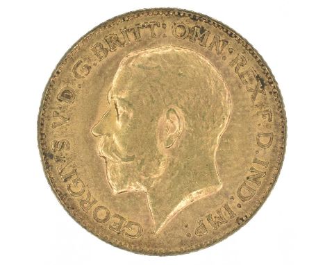 King George V, Half-Sovereign, 1913. King George V, Half-Sovereign, 1913, Bare head l. R. St. George and dragon, London Mint,