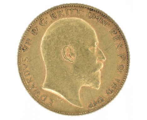 King Edward VII, Half-Sovereign, 1907. King Edward VII, Half-Sovereign, 1907, Bare head r. R. St. George and dragon, London M