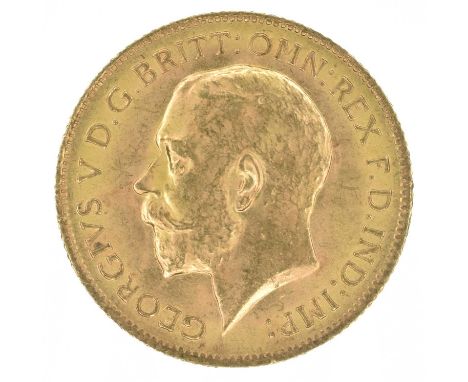 King George V, Half-Sovereign, 1913. King George V, Half-Sovereign, 1913, Bare head l. R. St. George and dragon, London Mint,