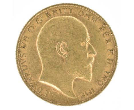 King Edward VII, Half-Sovereign, 1910. King Edward VII, Half-Sovereign, 1910, Bare head r. R. St. George and dragon, London M