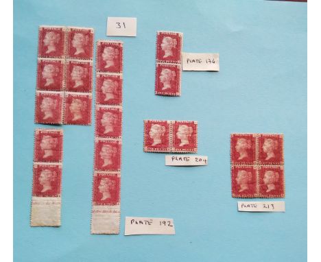 1d red blocks plates, 176.192.204.213, unused 