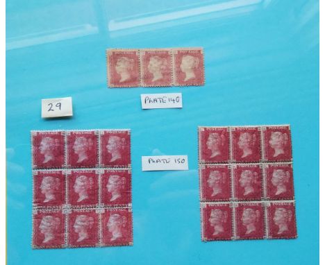 1d red blocks, plates 140 150, unused 