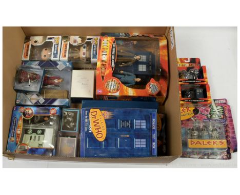 Collection of Doctor Who Action Figures and Collectibles including, Funko POP! Doctor Who Tenth Doctor Vinyl Figure, Mint Uno