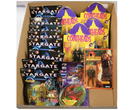 Hasbro Star Gate figures x eight, all within Good Plus to Excellent sealed packaging. Playmates Cone Heads figures x four, al